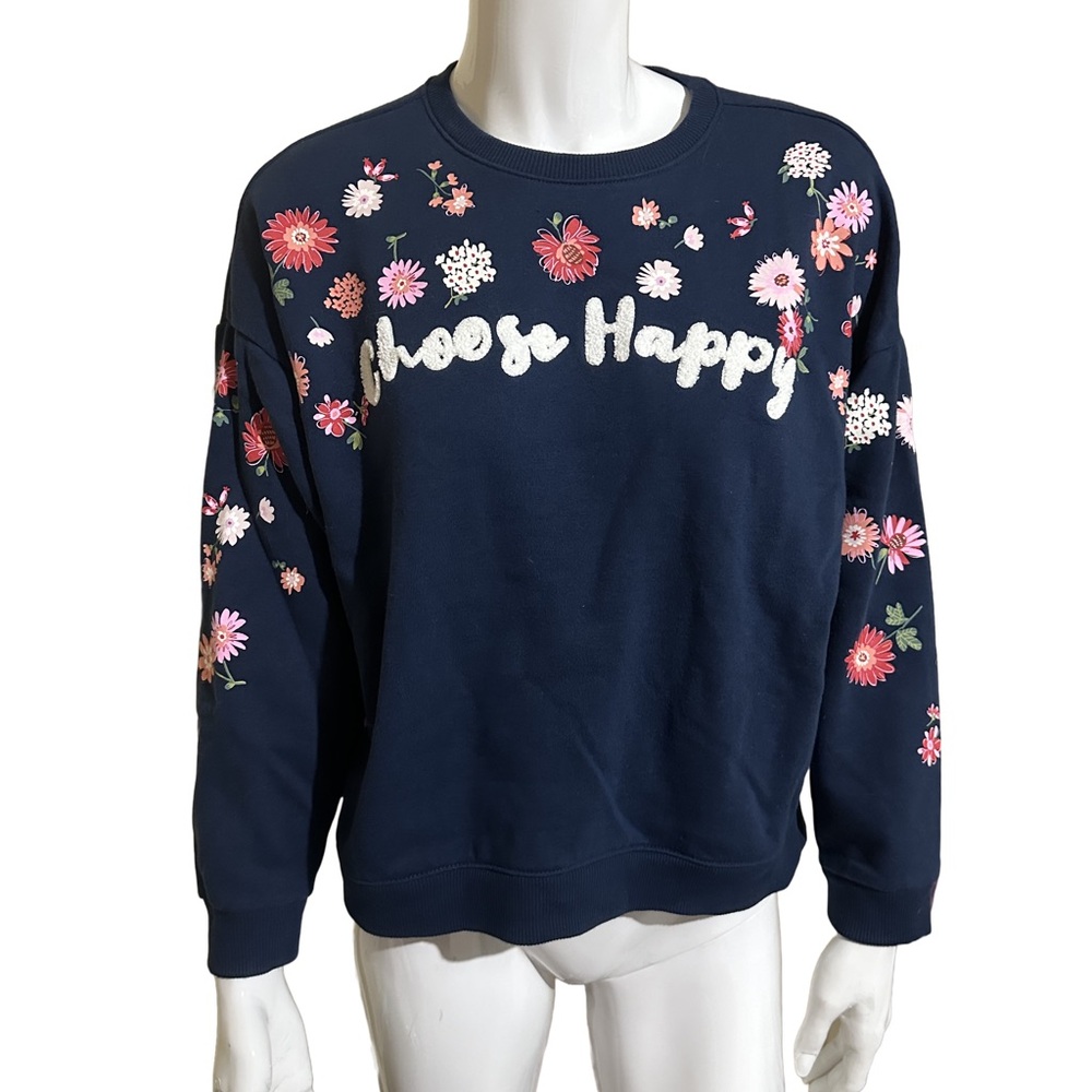 Wonder Nation Blue Long Sleeve Boxy Sweatshirt